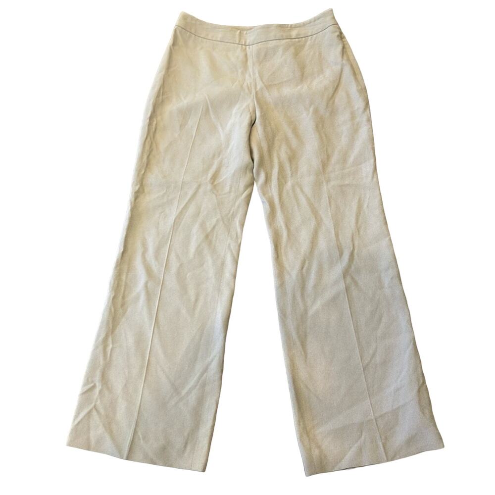Ann Taylor Women's High Rise Side Zip Straight Pant Tan Size 6